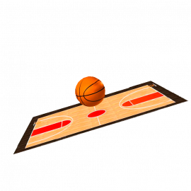 Спортивная разметка для игры в баскетбол под ключ.
